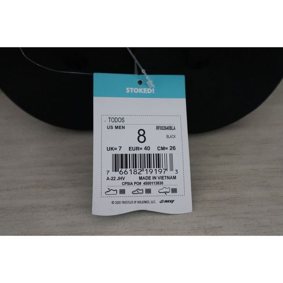 Reef RF002640 Men's Sz 8 Women's 9.5 Black Todos Surf Flip Flop Sandals - Picture 5 of 7